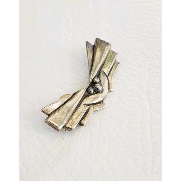 Vintage Native American David Dear Santa Fe Sterling Brooch 2" 15g - Picture 3 of 9